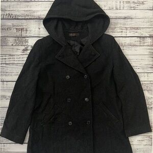 Jason Kole Charcoal Hooded Pea Coat Sz. 14